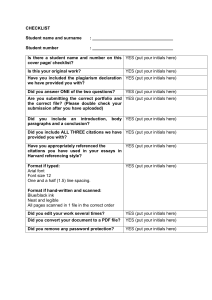 ENG1503 Examination Checklist Submission Form
