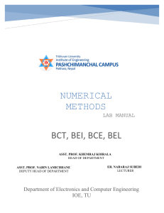 Numerical Methods Lab Manual - Python, Engineering