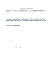 SAP BP Synchronization: Create Employee as Business Partner (HCM)