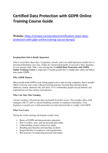 Certified Data Protection with GDPR Online Training Course Preparation Guide Essential Study Resources