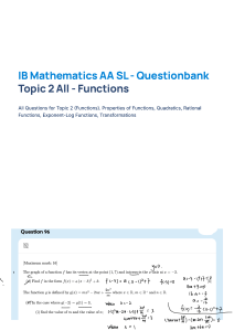 IB Math AA SL: Functions Question Bank