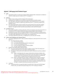 ASNT Employer-Based Certification Program Requirements