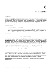 SEX AND GENDER