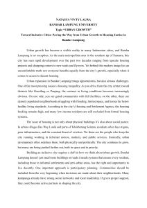 Urban Growth and Housing Justice in Bandar Lampung