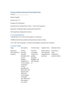 Simple Future Tense Lesson Plan: Will vs. Be Going To