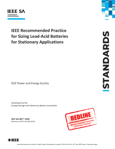 IEEE Std 485-2020: Sizing Lead-Acid Batteries for Stationary Applications