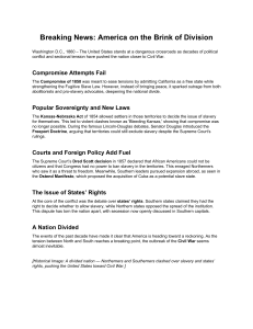 America on the Brink: Causes of the Civil War (1860)