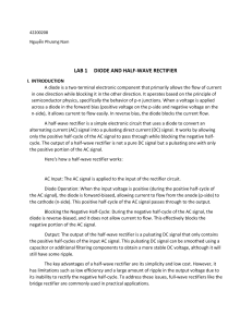 Diode & Half-Wave Rectifier Lab Report