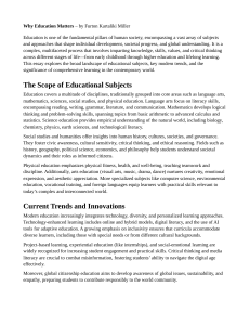 Why Education Matters: Scope, Trends, and Importance of Learning