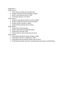 Art History Assignment: Picasso, Pollock, Warhol Facts
