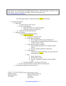 Civil Procedure Outline (OR Bar 2006)
