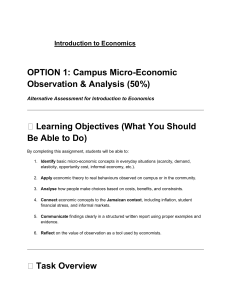 University Social Sciences Assessment Briefs: Economics, Gender, Identity