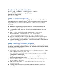 Investments Chapters 1 & 2 Study Guide | FINC561 Principles & Practice