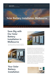 Solar Battery Installation Melbourne