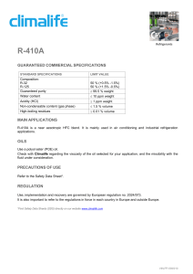 R-410A Refrigerant Specifications | Climalife