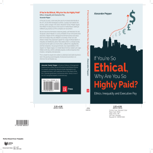 Ethics, Inequality & Executive Pay: A Market Failure Analysis by Pepper