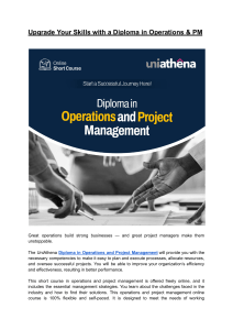 Operations & Project Management Diploma - UniAthena