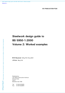 Steelwork Design Guide: BS 5950-1:2000 Worked Examples (P326)
