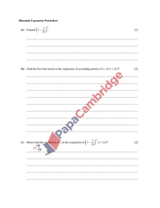 Binomial Expansion Worksheet | Math Problems & Solutions