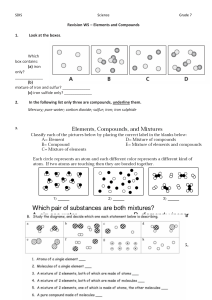 Elements and Compounds: Grade 7 Science Worksheet