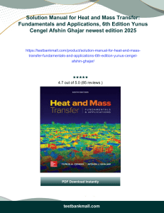 Heat & Mass Transfer 6th Ed. Solution Manual