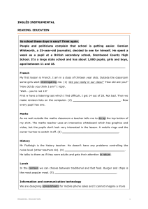 Reading: School Life - English Text for EFL Learners