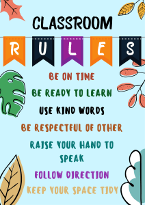 Classroom Rules Poster for Elementary School