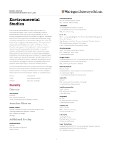 Environmental Studies Bulletin 2025-26 | Washington University St. Louis