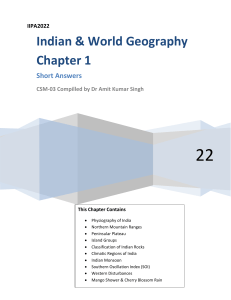 Indian & World Geography: India's Physiography