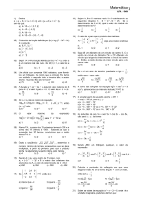 Exame de Matem&aacute;tica AFA 1999 - Quest&otilde;es e Solu&ccedil;&otilde;es