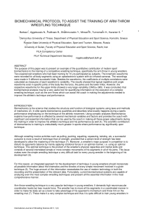 Biomechanical Protocol for Arm-Throw Wrestling Technique Training