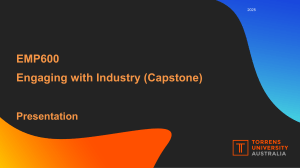 Engaging with Industry (Capstone) Presentation Guide - EMP600