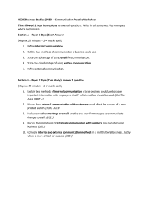 IGCSE Business Studies (0450) Communication Practice Worksheet