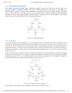 Differential Amplifier: DC & AC Analysis - Engineering LibreTexts