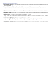 Key Characteristics of Operations Research: Principles & Methodology