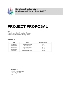 Zenith Desktop Manager Project Proposal - BUBT (2025)