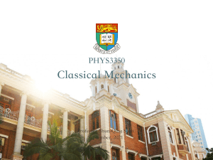 Classical Mechanics Course Syllabus PHYS3350