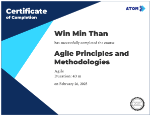 Agile Principles Certificate of Completion