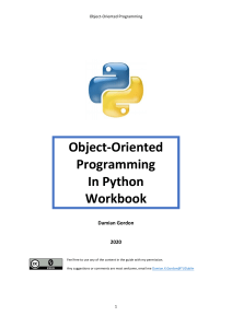 Object-Oriented Programming in Python Workbook