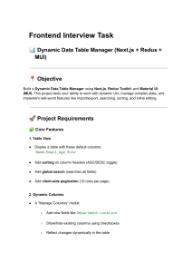 Frontend Interview Task: Dynamic Data Table Manager