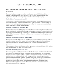 Information Systems: Evolution, Types, and Functions