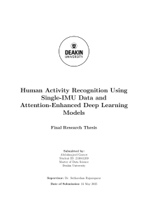 Human Activity Recognition Thesis: Single-IMU & Deep Learning