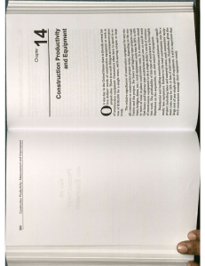 Chapter 14: Construction Productivity and Equipment