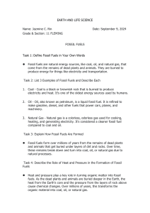 Fossil Fuels Worksheet: Definition, Formation, Impacts