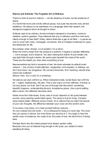 Silence and Solitude: The Art of Stillness