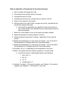 Pseudocode Algorithm Exercises: Basic Programming Problems