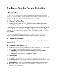The Biuret Test: Protein Detection, Principle, Procedure & Uses