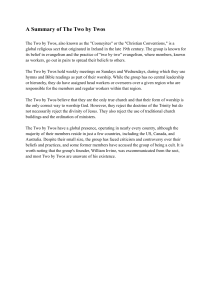 A Summary of The Two by Twos: Beliefs, Structure, and Practices