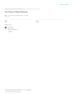 The Theory of Buyer Behavior: Marketing & Statistical Research Article
