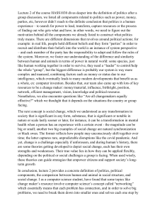 Politics & Social Change: HASS1030 Lecture Notes